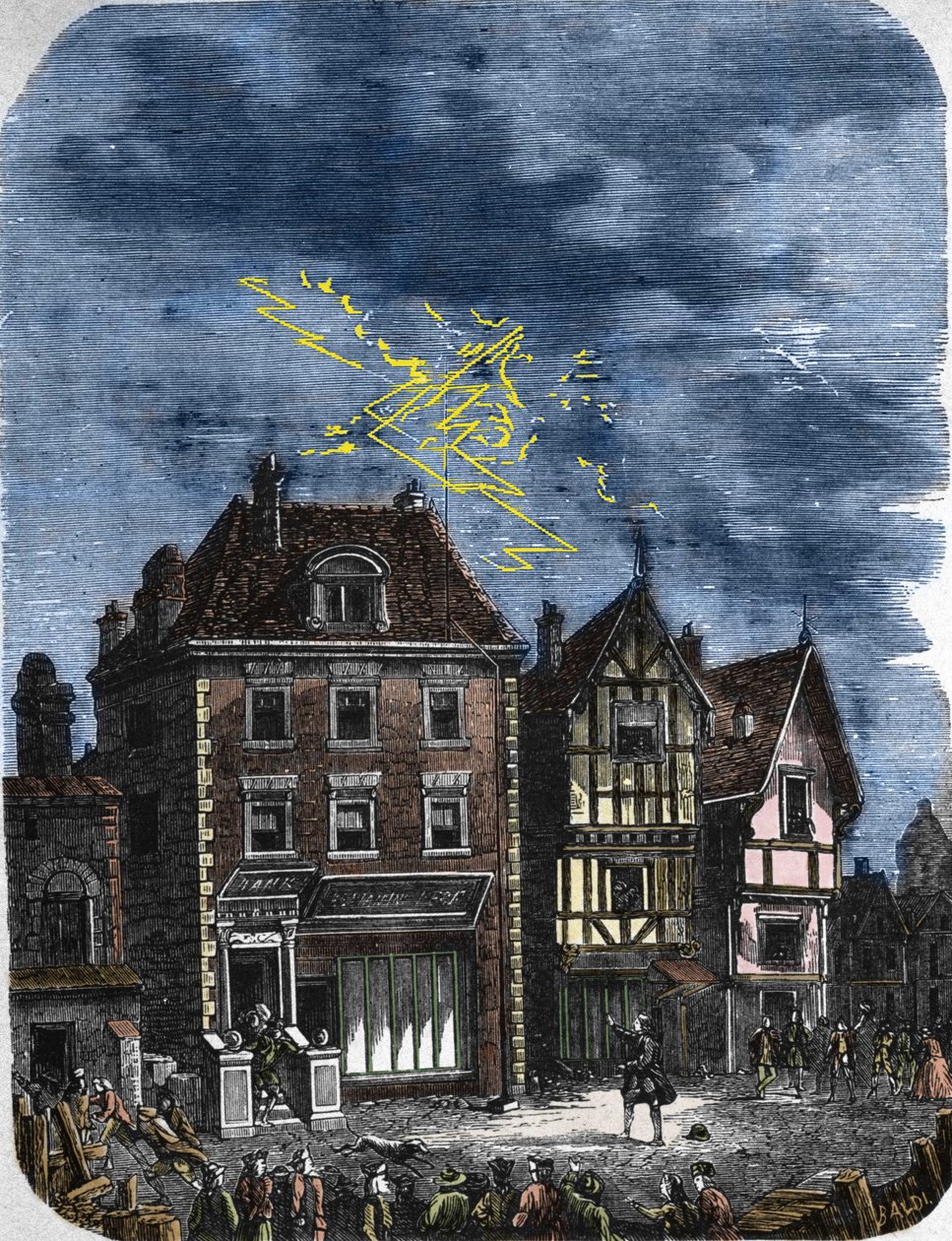 Lightning Rod Benjamin Franklin The First Lightning Rod Established By