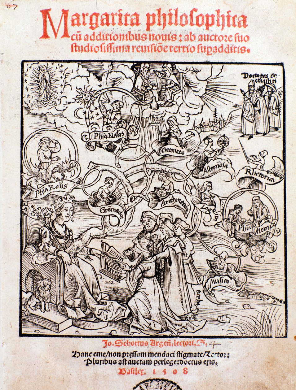 The liberal arts: Trivium (grammar, logic and rhetoric) and quadrivium (arithmetic, geometry, music, and astronomy) by Unknown artist