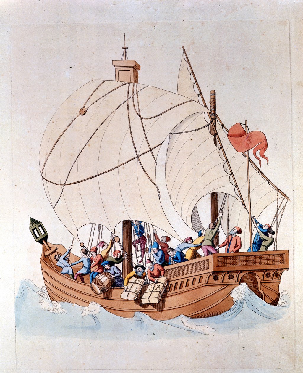 Loading of a 13th Century Caravel by Unknown artist