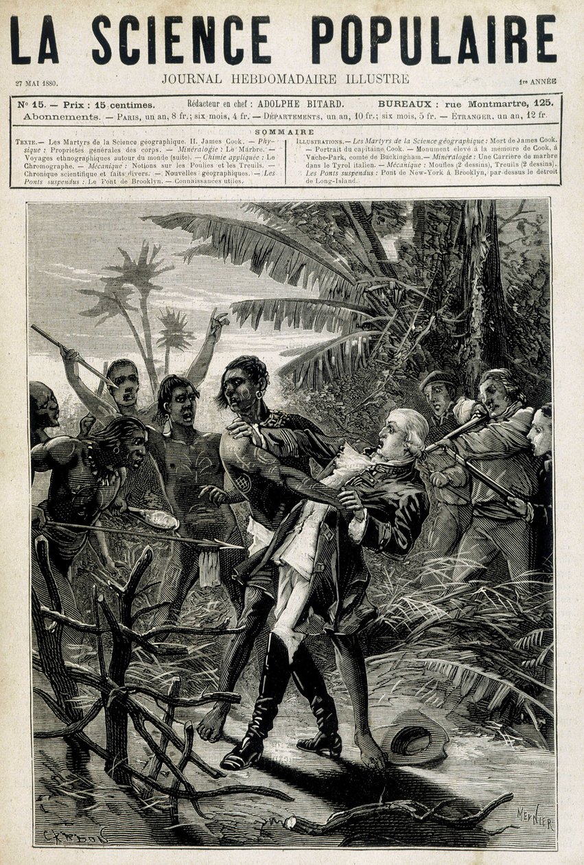 The martyrs of Geographic Science: death of Captain Cook. Cover 