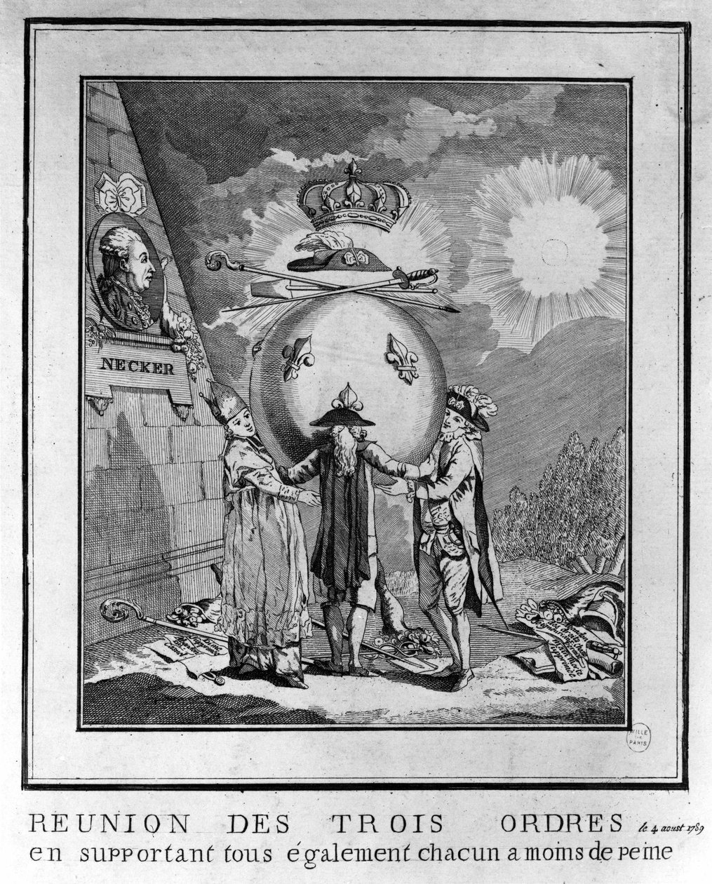 The Meeting of the Three Orders, August 4 by Unknown artist