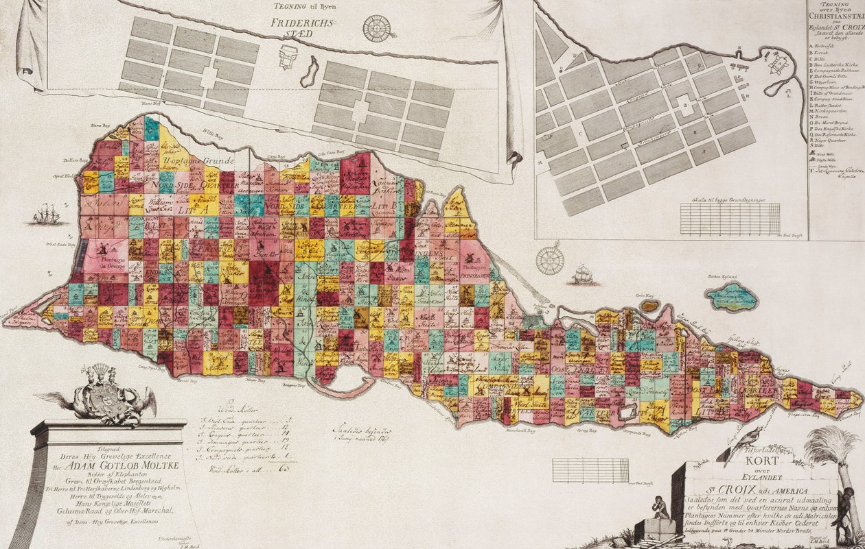 Reliable Map of the Island of St. Croix in America, Copenhagen, 1754 by Unknown artist