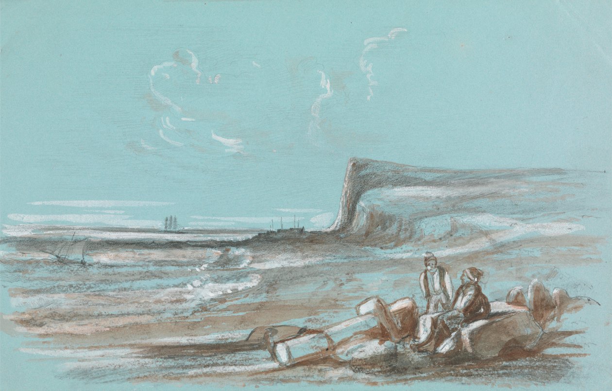 Two Fishermen on a Beach by Unknown artist