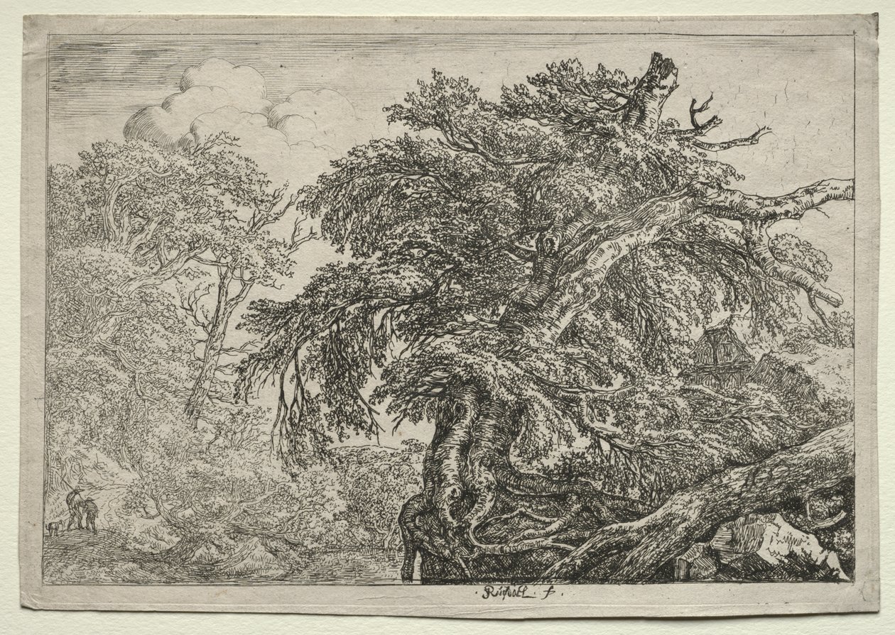 Two Peasants and their Dog by Unknown artist