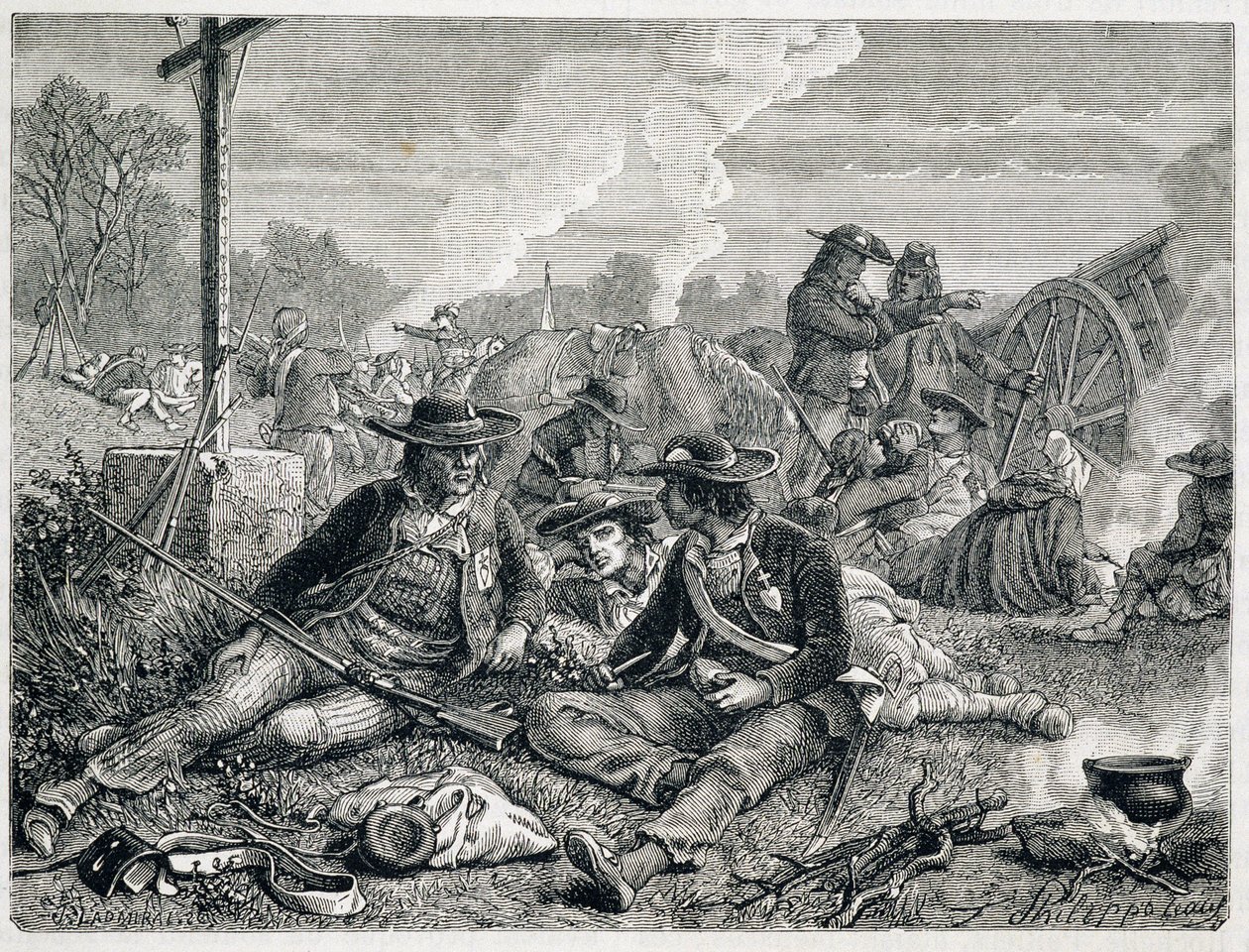 Vendean insurgents - engraving by Unknown artist