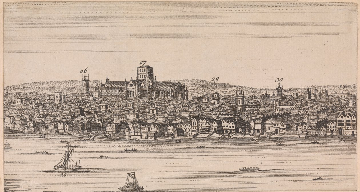 View of Old St. Pauls Across the River by Unknown artist