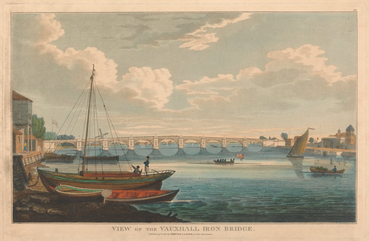 View of the Vauxhall Iron Bridge by Unknown artist