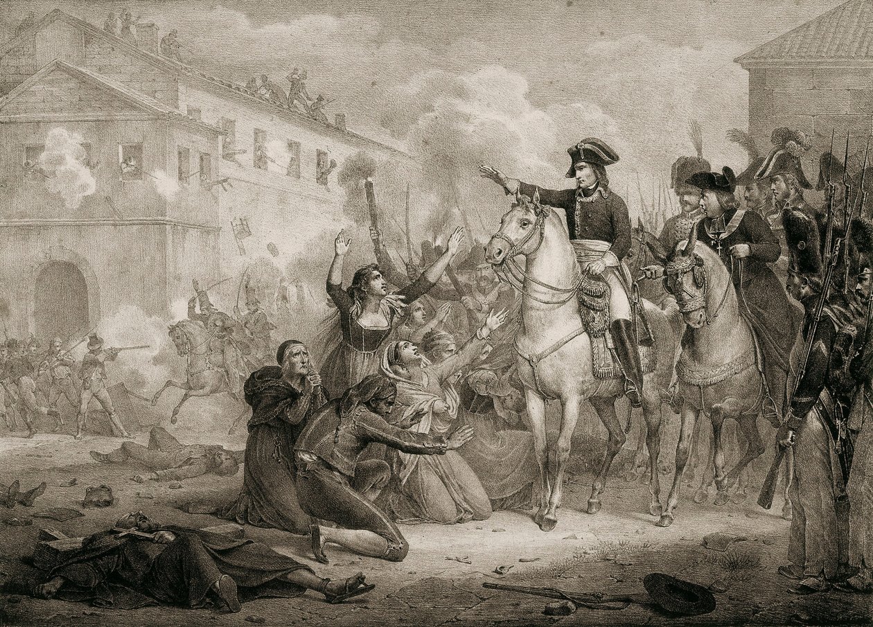 War of Independence of Spain (1808-1814): Spaniards implore pity in Napoleon. Madrid, National Library. by Unknown artist