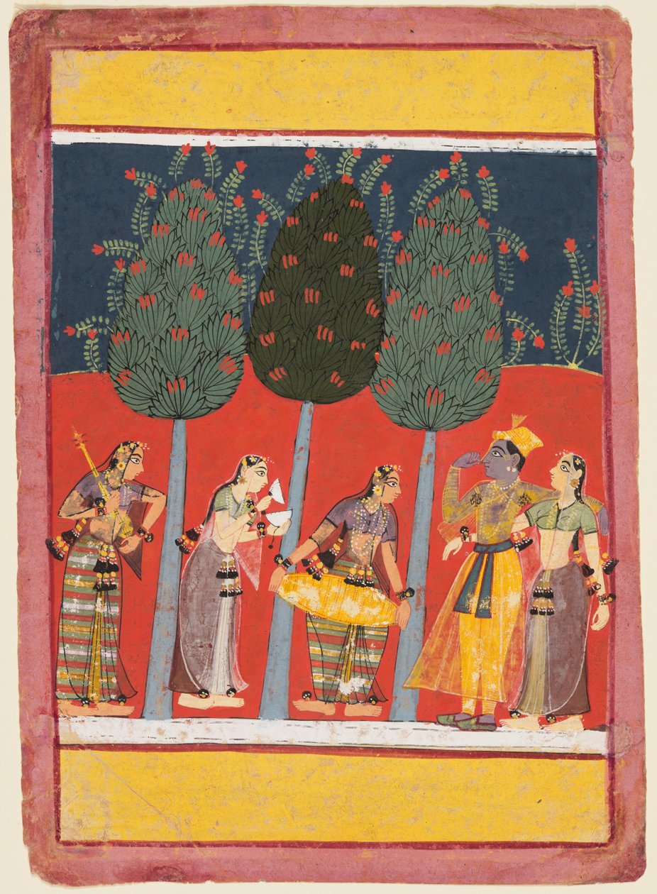 Women Play Music for Radha and Krishna: Chitrini Nayika, from a Rasikapriya by Unknown artist