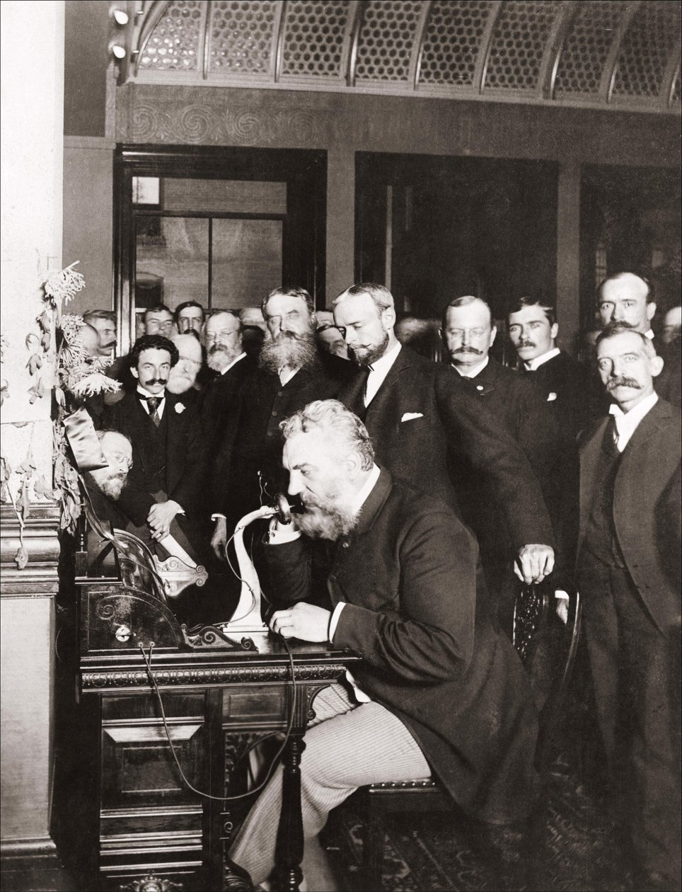Alexander Graham Bell at the Inauguration of the Long-Haul Line from New York to Chicago, Oct. 18 by Unknown photographer