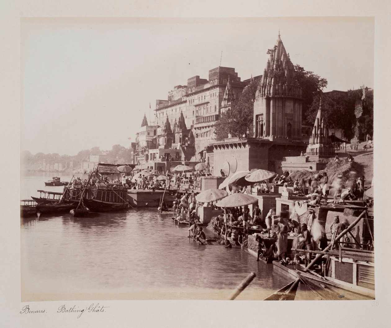 Benares Bathing Ghats, c.1885 by Unknown photographer