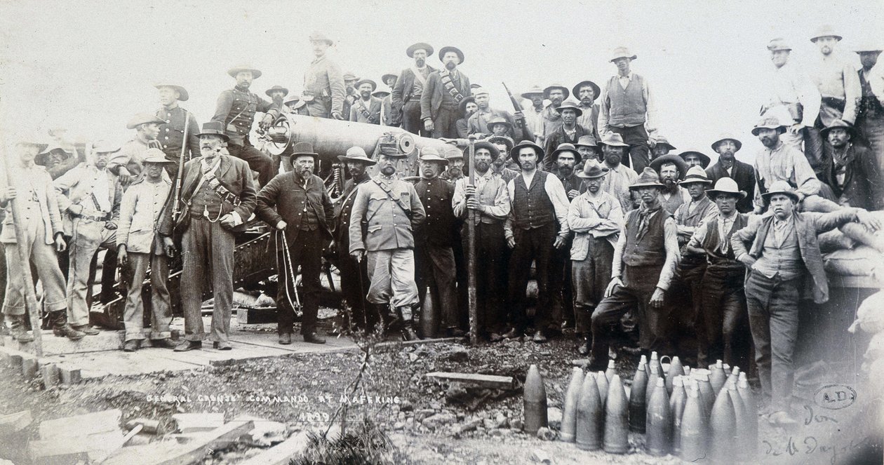 Boers grouped around a cannon during the Transvaal War by Unknown photographer