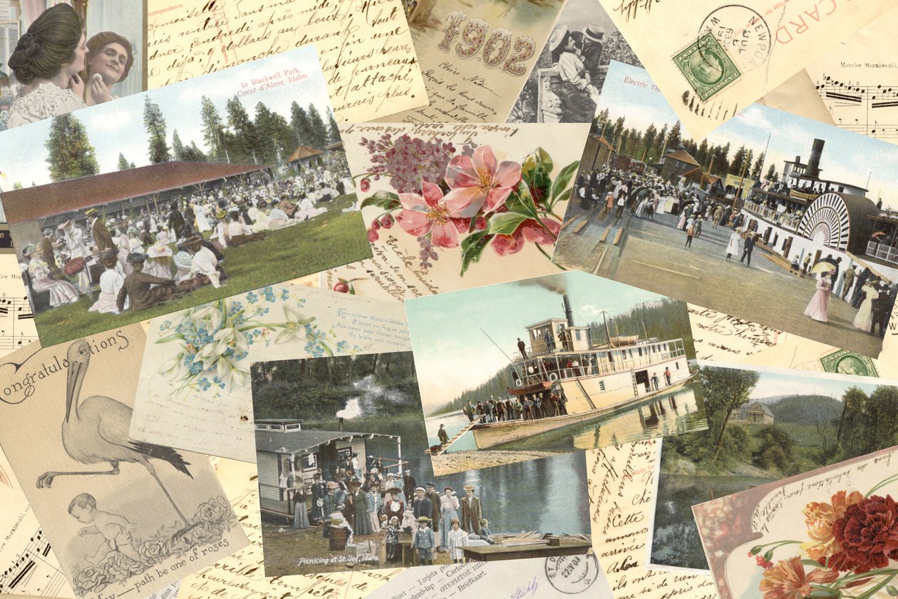 Close-up of Antique Postcards, circa 1910 by Unknown photographer
