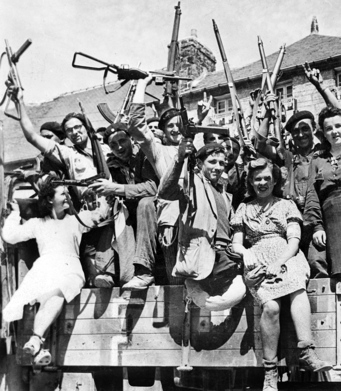 French Partisan Snipers Liberating a Village in Normandy, June-July 1944 by Unknown photographer