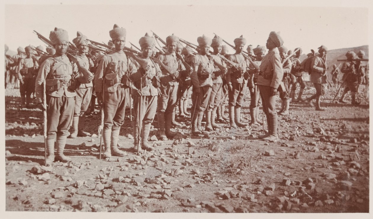 Indian Army soldiers parading during operations in Waziristan by Unknown photographer