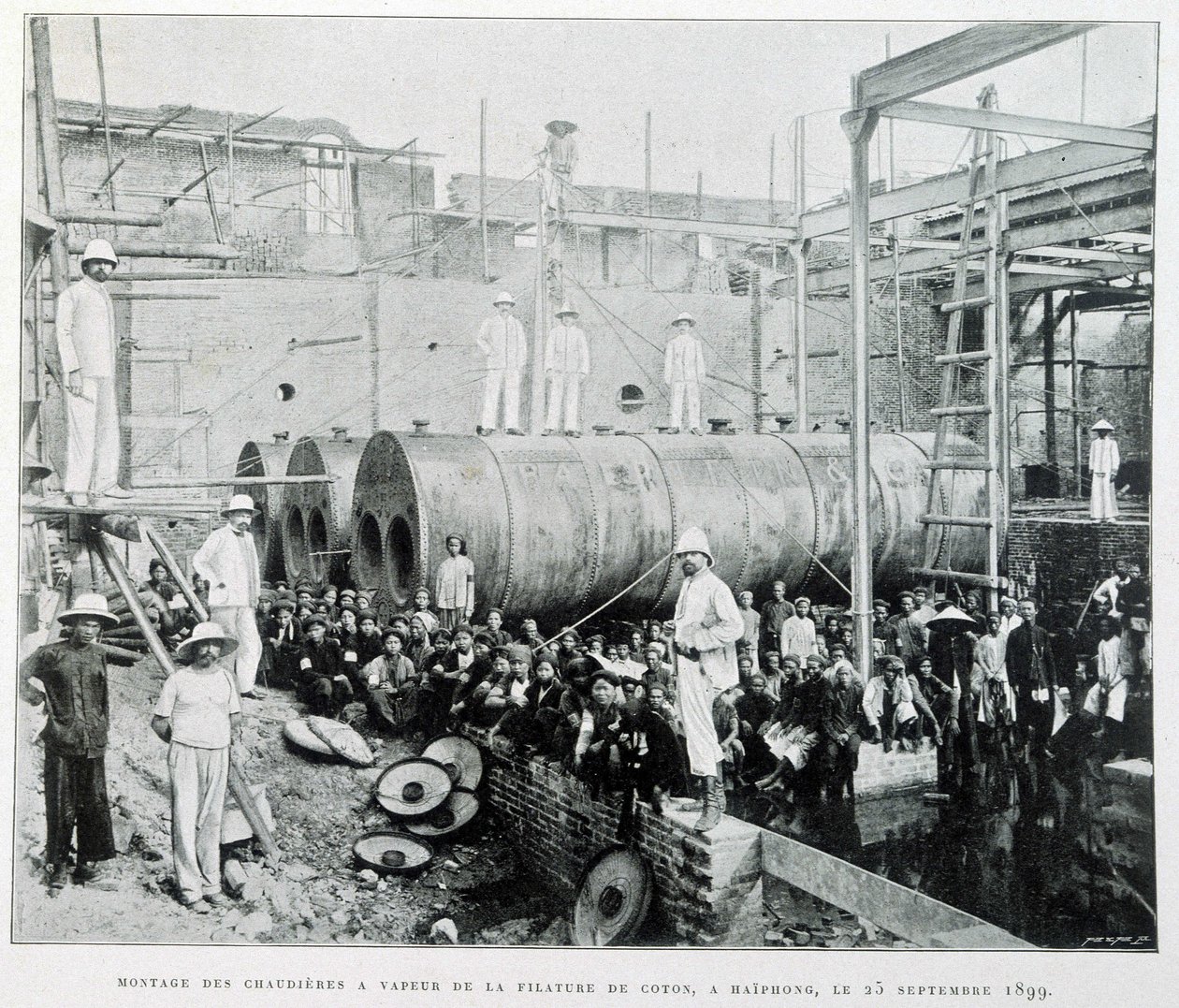 Installation of steam boilers of Haiphong cotton spinning on 25/9/1899 - in 