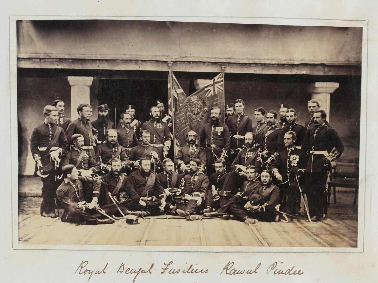Members of the 101st Regiment of Foot (Royal Bengal Fusiliers) at Rawalpindi by Unknown photographer
