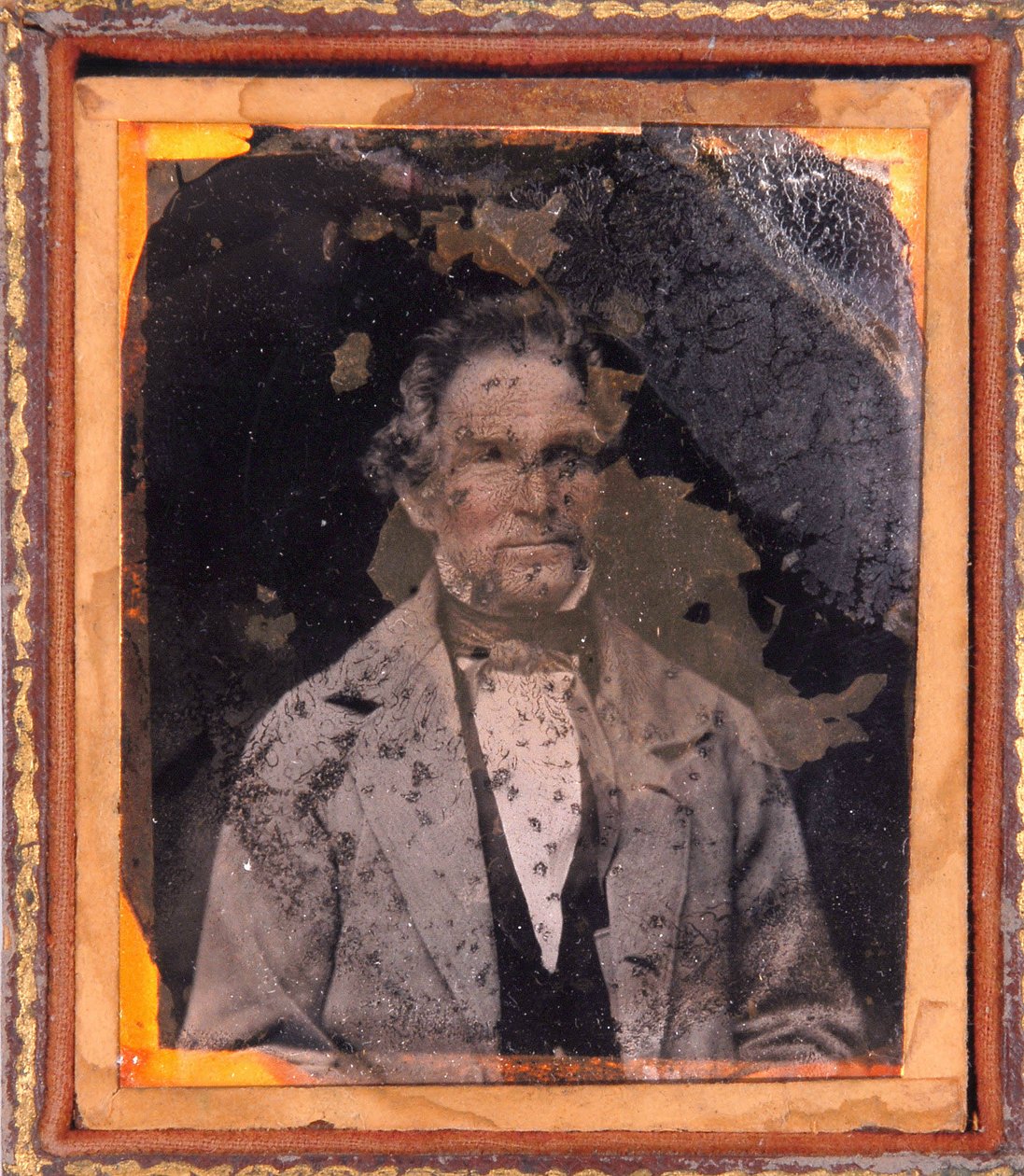Portrait of a man. Daguerreotype under frame circa 1850. by Unknown photographer