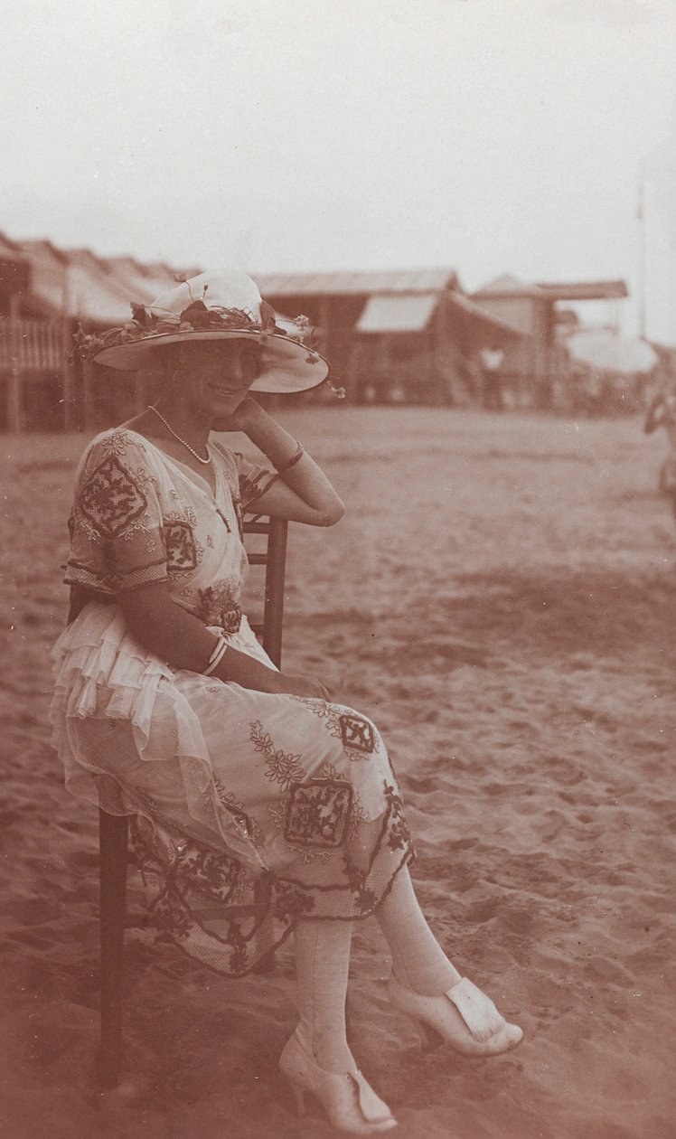 Portrait of a Woman on the Beach in Viareggio by Unknown photographer