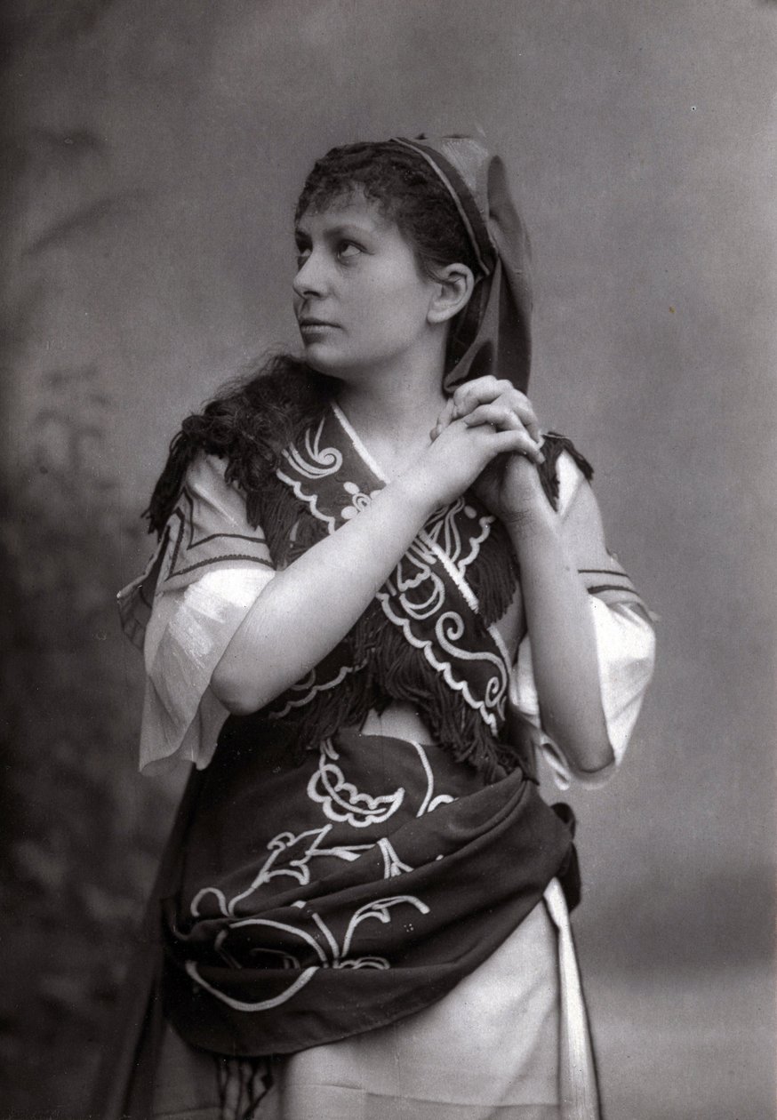 Portrait of the soprano Elisabeth Janvier in Le Tribut de Zamora by Charles Gounod in 1881. by Unknown photographer