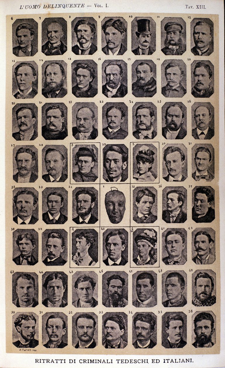 Portraits of German and Italian criminals. Album of photographs gathered by Cesare Lombroso (1835-1909), Italian criminologist: 
