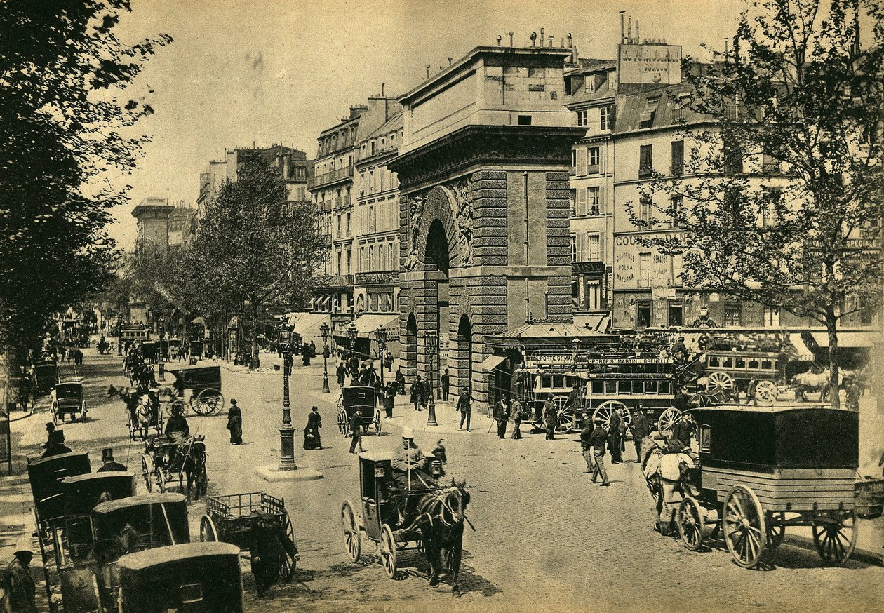 View of Porte Saint Denis, Paris (Photography, late 19th century) by Unknown photographer