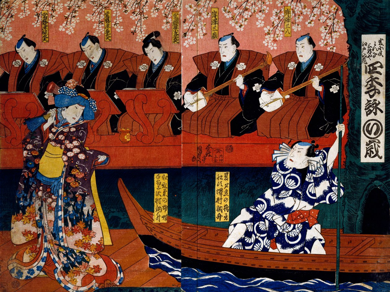 Shiki no Nagame Maru-ni-I no Toshi, Toshi actor, scene from The Four Seasons by Utagawa Kunisada