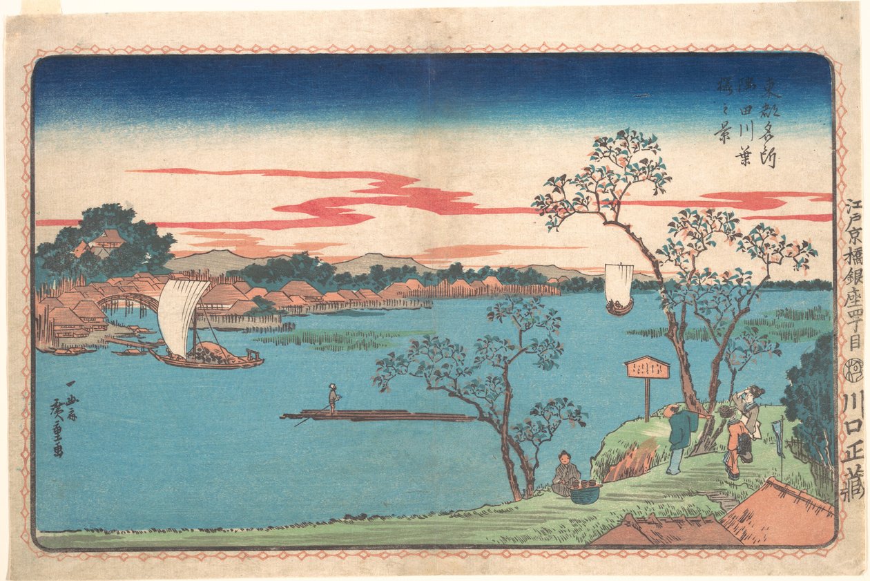 A View of Cherry Trees in Leaf along the Sumida River by Utagawa Hiroshige