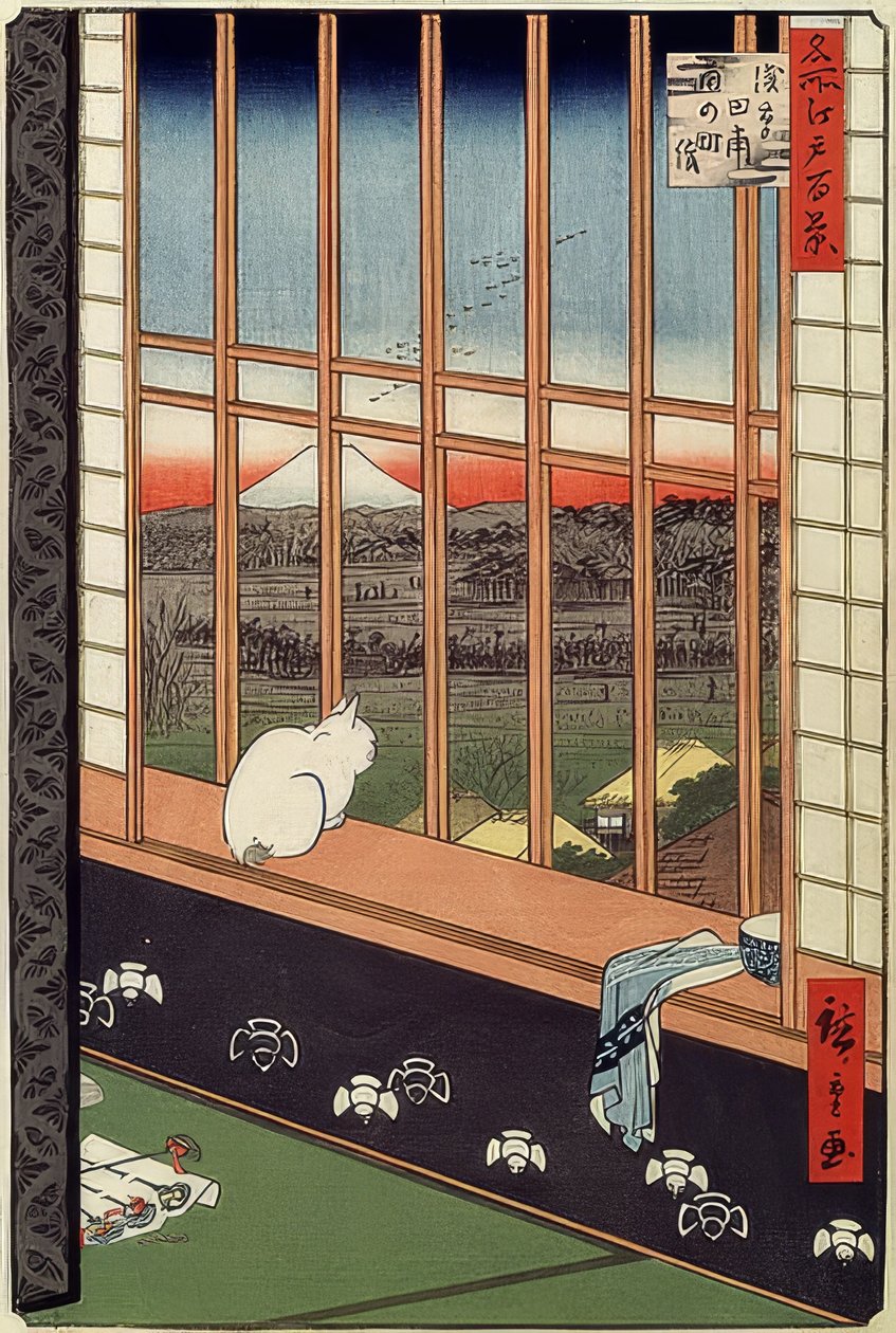 Asakusa Rice Fields and Torinomachi Festival. From the Series: 100 Famous Views of Edo. 1861 by Utagawa Hiroshige