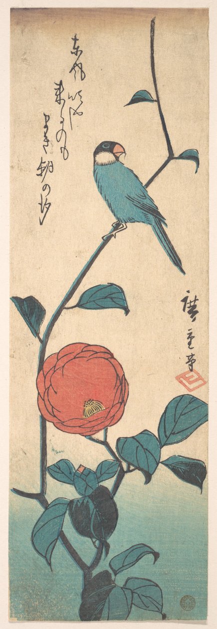 Camellia and Finch by Utagawa Hiroshige