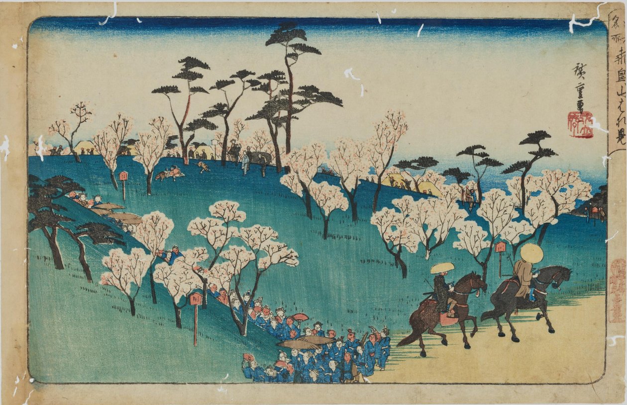 Cherry Blossom Viewing at Asuka Hill from the Series "Famous Places of Edo" by Utagawa Hiroshige
