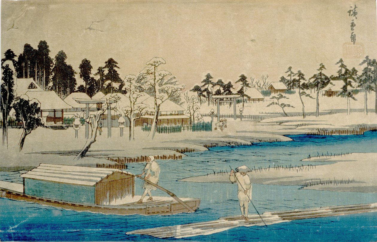 Clearing Snowfall at Masaki by Utagawa Hiroshige