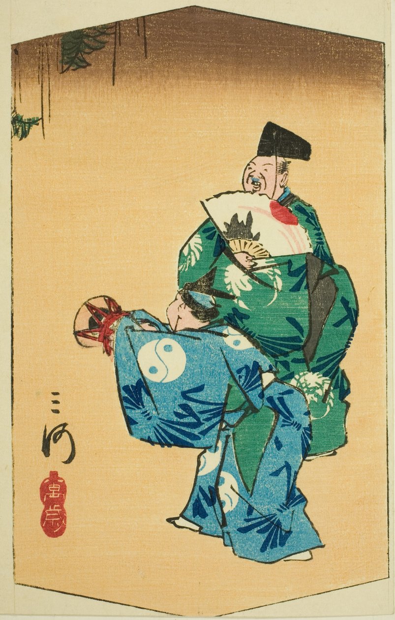Comic Dancers in Mikawa Province, section of sheet no. 4 from the series 