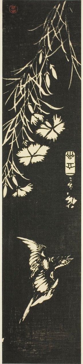 Cuckoo and pinks by Utagawa Hiroshige