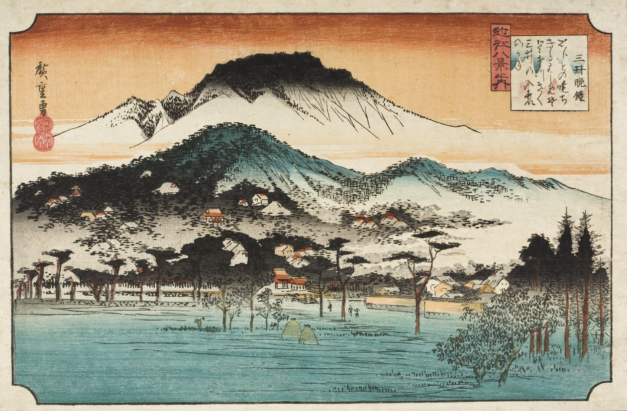 Evening Bell at Miidera by Utagawa Hiroshige