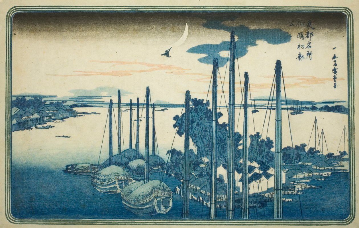 First Cuckoo of the Year at Tsukuda Island, from the series "Famous Views of the Eastern Capital" by Utagawa Hiroshige