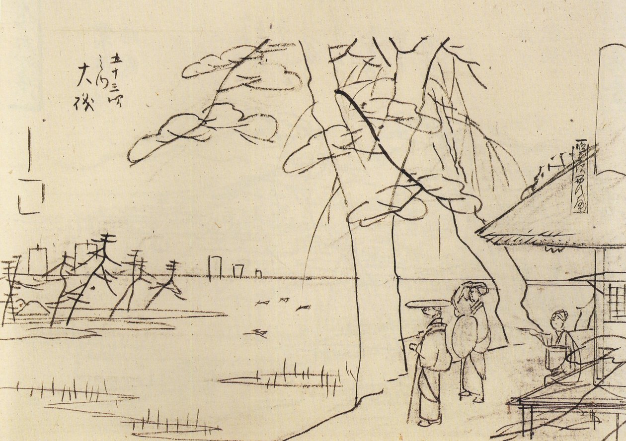 People Overlooking the Water by Utagawa Hiroshige