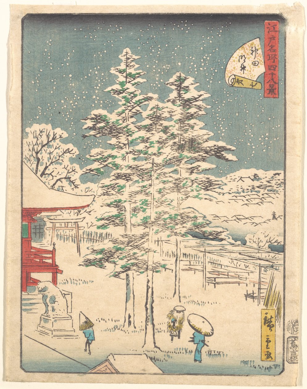 Kanda Temple Snow by Utagawa Hiroshige