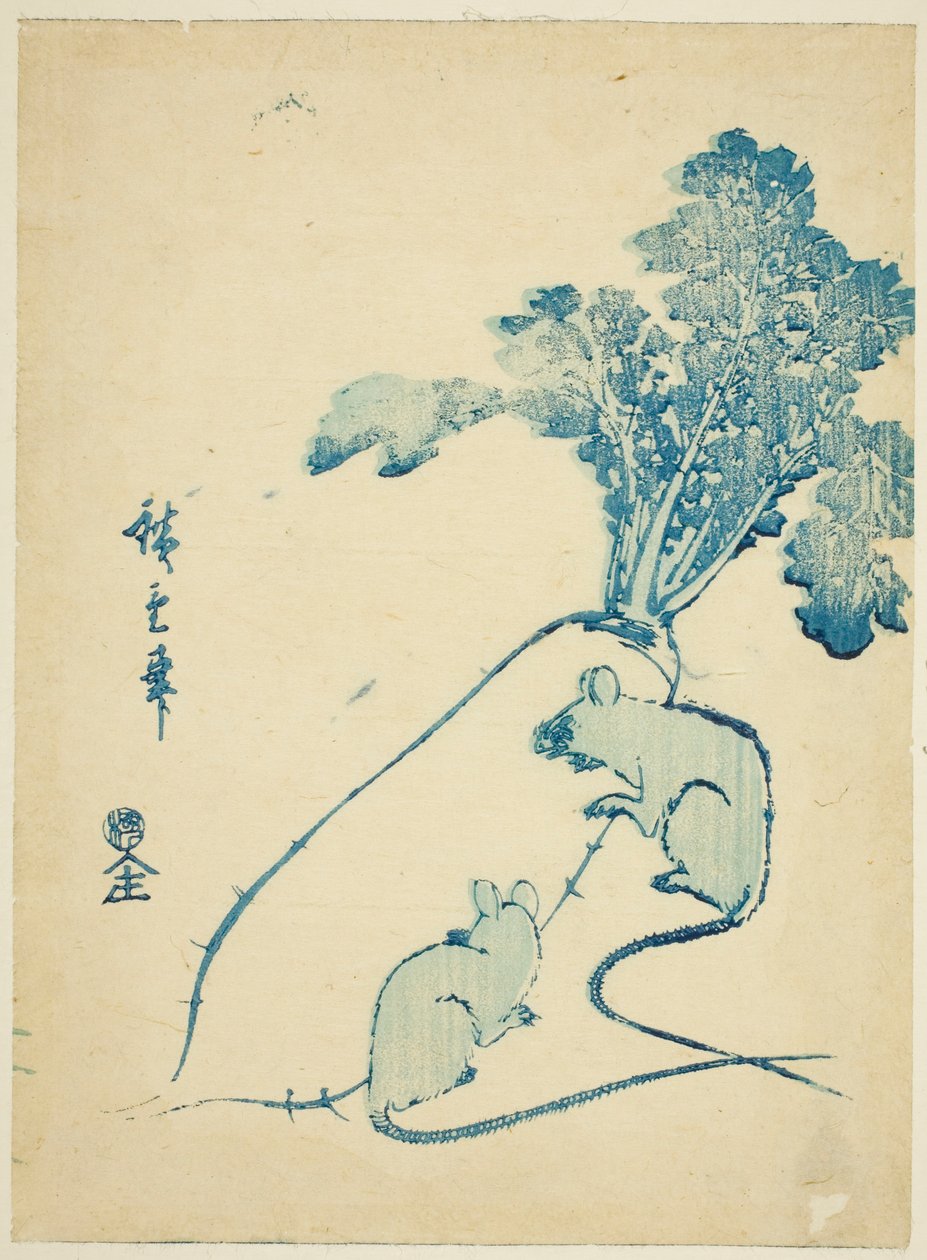Mice and Radish by Utagawa Hiroshige