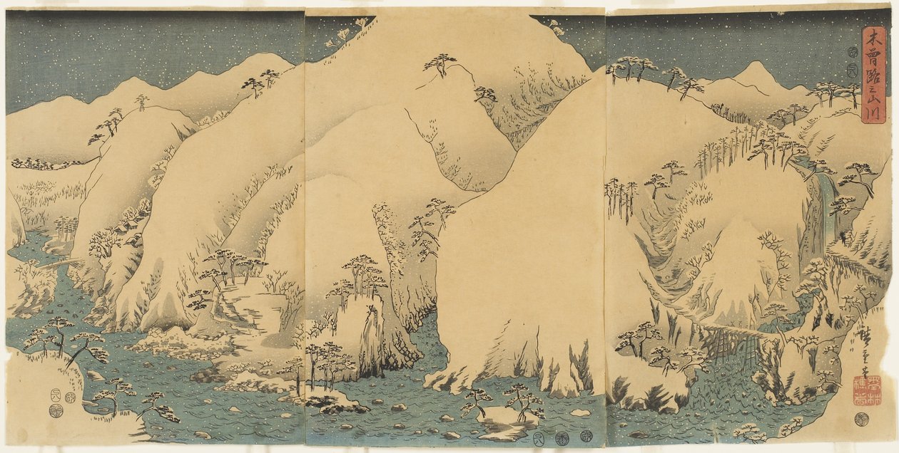 Mountain and River at Kiso Pass by Utagawa Hiroshige