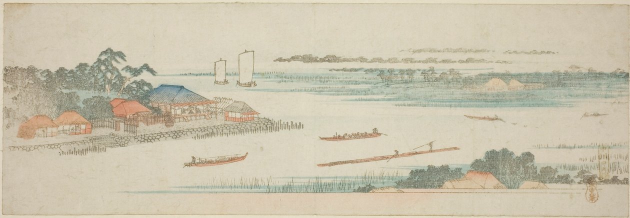 Mouth of the Naka River (Nakagawa guchi no zu) from an untitled series of famous views of the Edo suburbs by Utagawa Hiroshige
