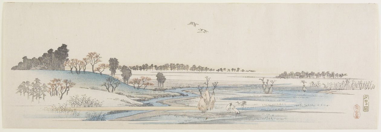 Sunset Hill by Utagawa Hiroshige