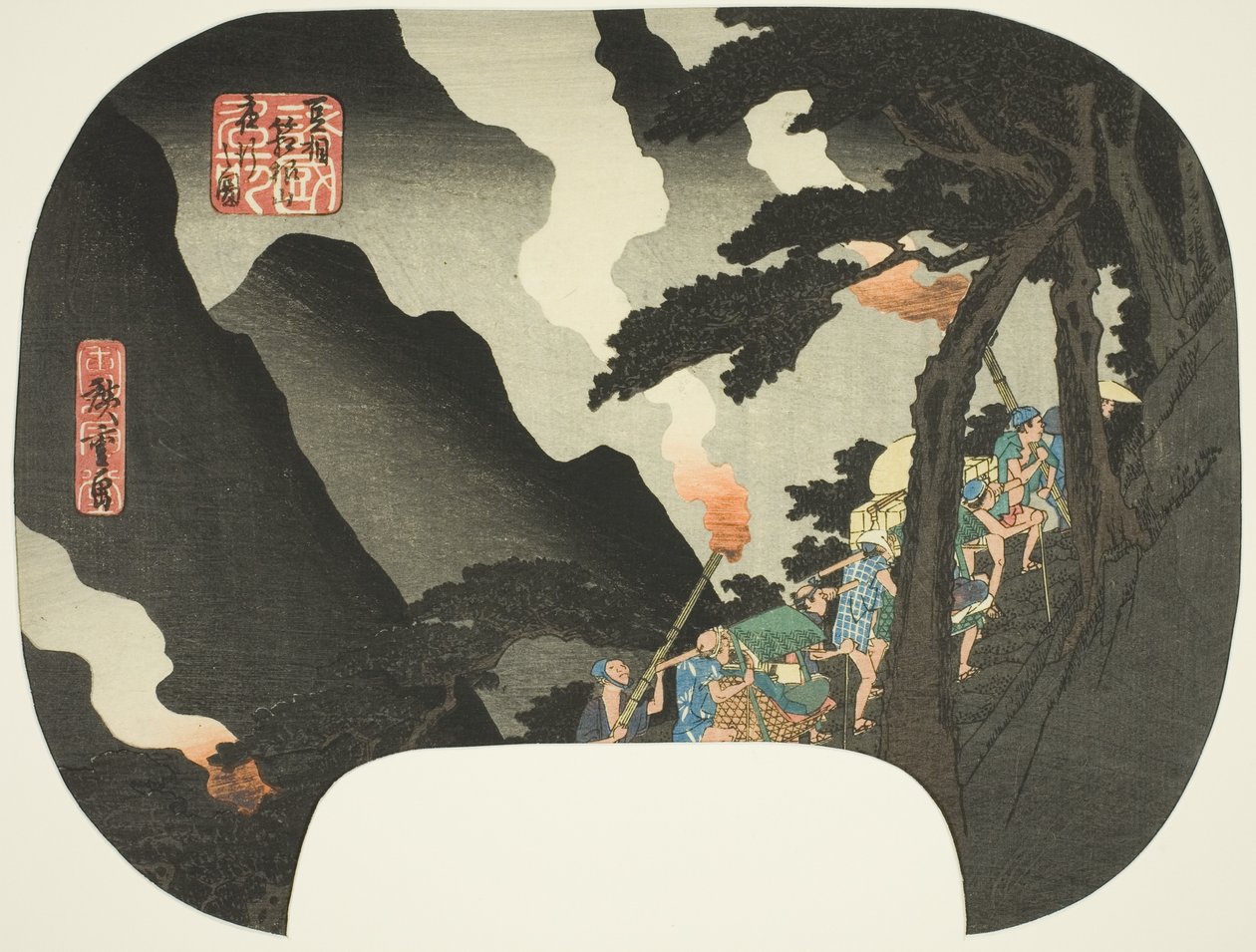 Traveling at Night in the Hakone Mountains on the Border of Izu and Sagami Provinces, from the Series 