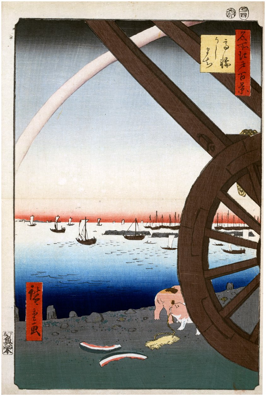 Ushimachi, Takanawa One Hundred Famous Views of Edo by Utagawa Hiroshige