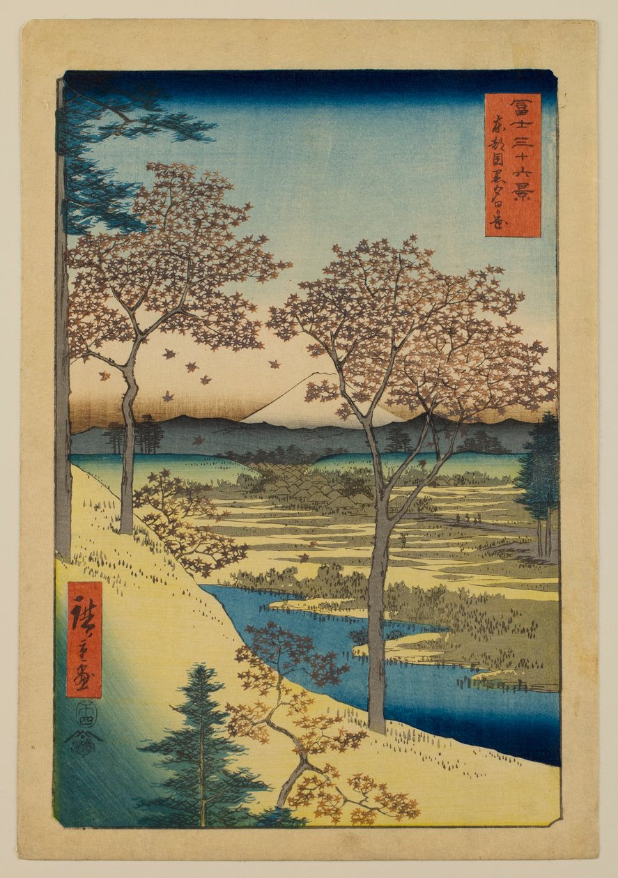 Yūhigaoka at Meguro in the Eastern Capital, from the series “Thirty-six Views of Mount Fuji” by Utagawa Hiroshige
