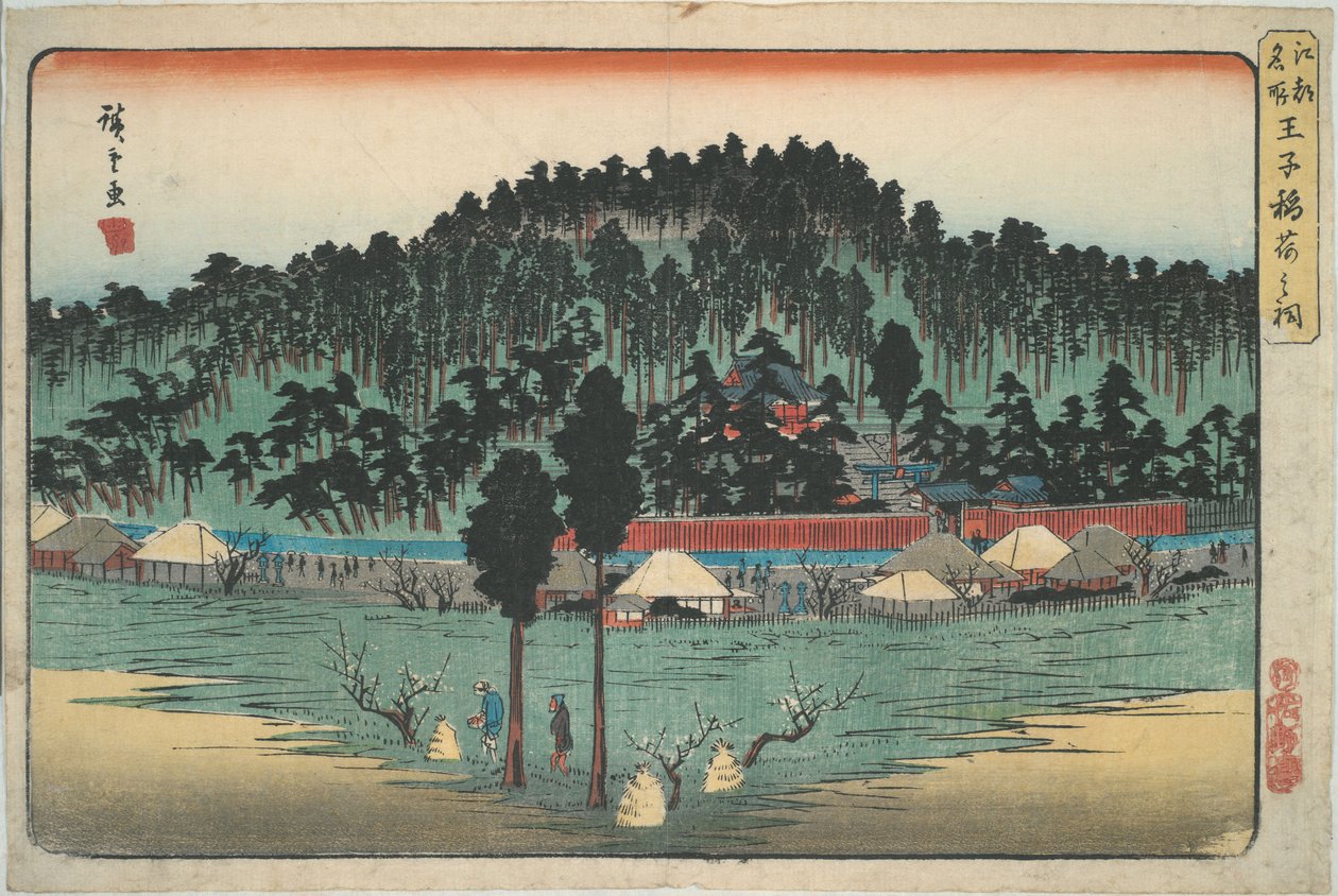 Small Shrine at Ōji, from the series Famous Views of Edo by Utagawa Hiroshige