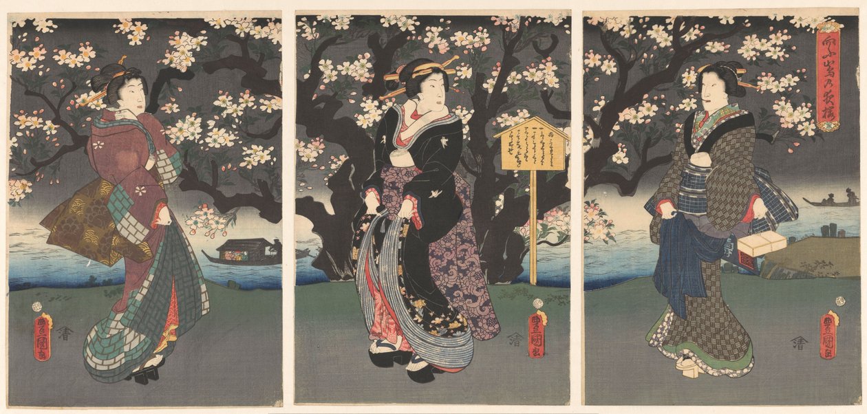 Evening Walk Along the River by Utagawa Kunisada (I)