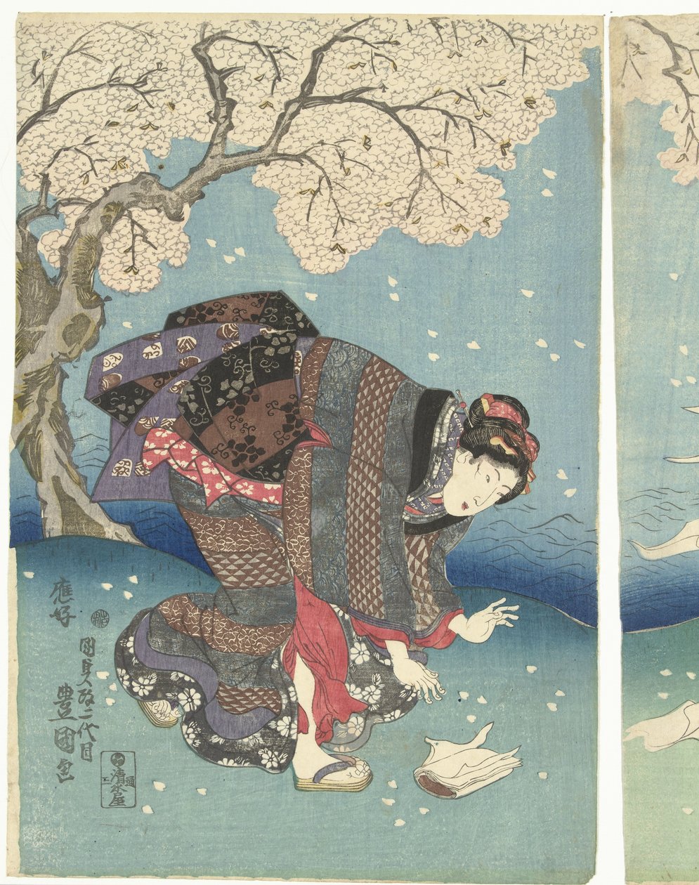 Stormy Day on the Sumida River (Eight Views of Edo) by Utagawa Kunisada (I)
