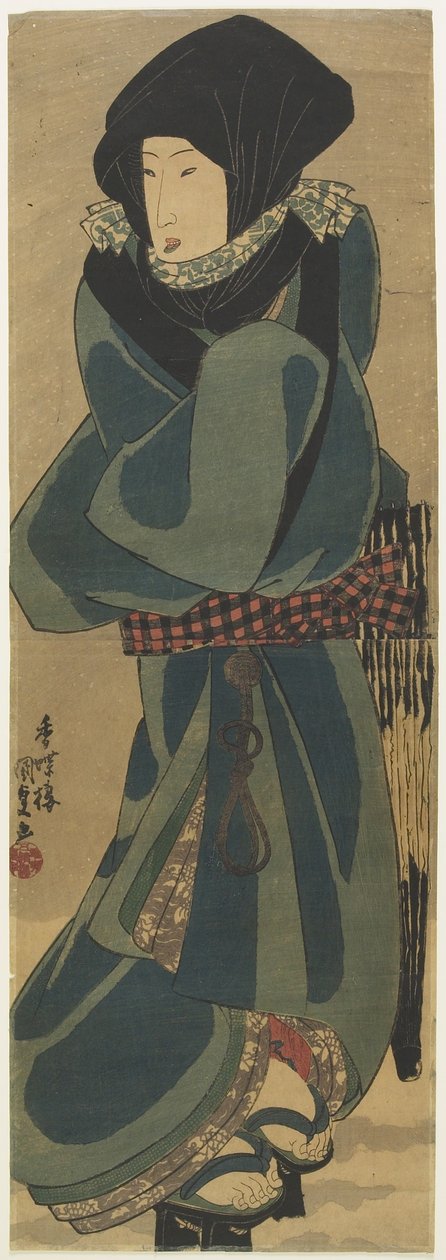 Woman in Cloak and Hood by Utagawa Kunisada
