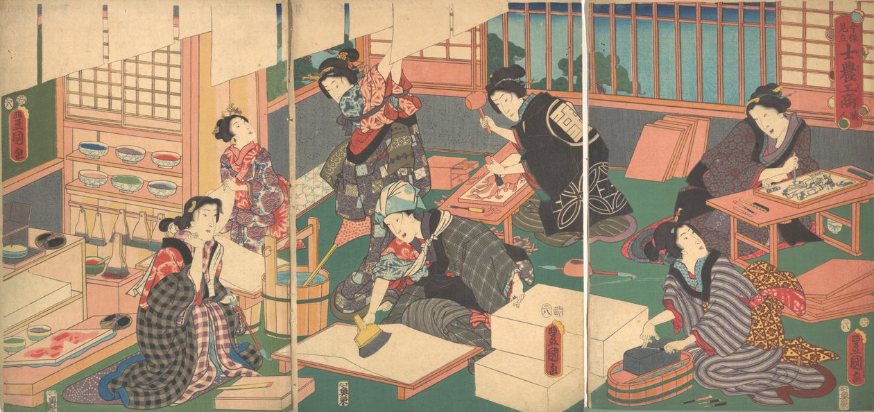 Artisans, from the series An Up-to-Date Parody of the Four Classes by Utagawa Kunisada